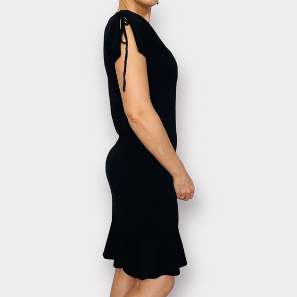 90s Carolyn‎ Eve Black Ruffed Hem Dress - Picture 7 of 9